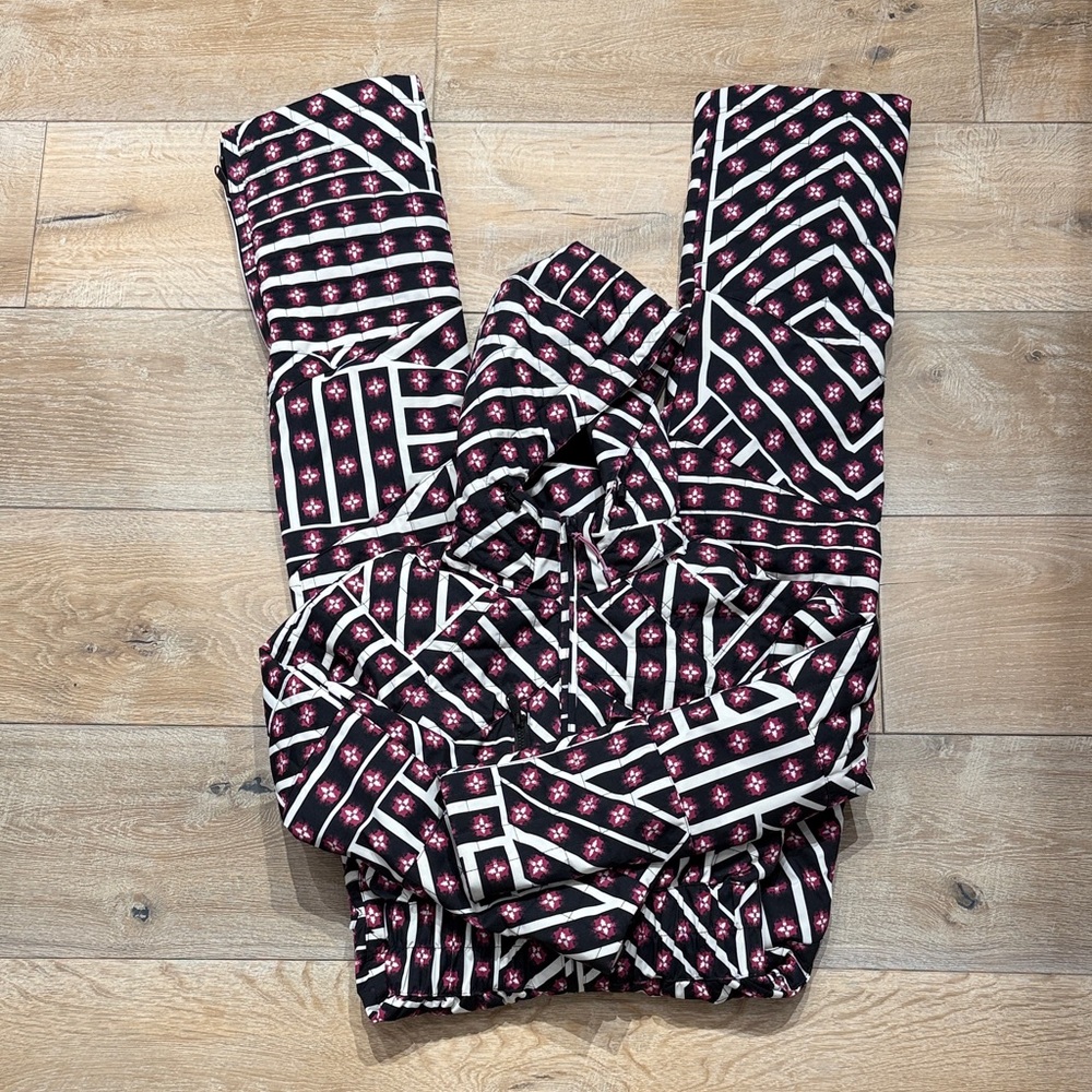 FP Movement by Free People Black, White & Pink Geometric Padded Ski Jacket